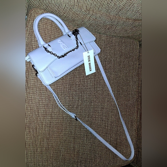 Steve Madden Galactic Lilac Compact Handbag With Chain Accent - Picture 12 of 13